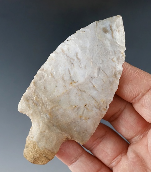 3 1/2" Adena made from gray Coshocton Flint found near Warsaw, Coshocton Co., Ohio. Ex. Hooks.