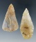 Pair of high quality semi-translucent Flint Ridge Flint Blades found in Ohio.  Largest is 2 7/16