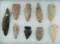 Set of 9 assorted Ohio points and Blades.  Largest is 5