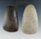 Pair of Hardstone Celts in excellent condition, both found in Ohio.  Largest is 3 15/16
