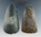 Pair of Hardstone Adzes in excellent condition, found in Ohio. Largest is 3 9/16