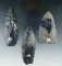 Set of 3 Coshocton Flint Knives found in Ohio.  Largest is 3 11/16