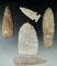 Group of 5 artifacts including a Sidenotch, Knives, and Blades from Ohio, Illinois, and Indiana.