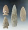 Set of 4 Assorted Flaked Artifacts including a 4 7/8