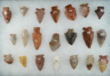 Large group of 21 assorted Arrowheads found in Ohio.  Largest is 2 3/8