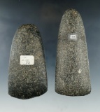 Pair of Hardstone Celts found in Ohio. Both are in very nice condition. Largest is 4 7/8