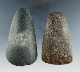 Pair of Hardstone Adzes in excellent condition, found in Ohio. Largest is 3 9/16