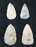 Group of 4 Flint Ridge Adena Blades found in Ohio.  Largest is 3