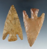 Pair of restored Buck Creek points found in Ohio.  Largest is 2 7/8