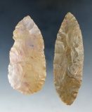 Pair of colorful Blades found in Ohio, one is Flint Ridge and the other Carter Cave Flint.