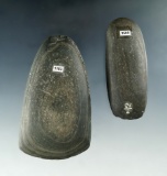 Pair of Slate Celts in very good condition, found in Ohio. Largest is 3 3/4