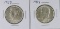 2 Silver 1964 Kennedy Half Dollars AU-BU