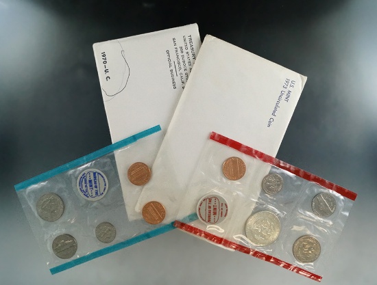 1970 and 1973 Mint Sets in Original Envelopes