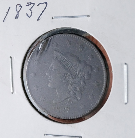 1837 US Large Cent VF Details Lite Environmental Damage