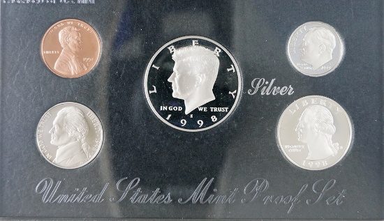 1998 Premier Silver Proof Set in Original Box with COA