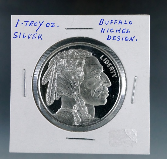Buffalo Nickel Design 1 Troy Ounce Silver BU