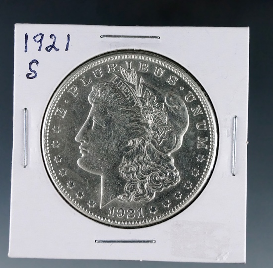1921-S Morgan Silver Dollar AU Details