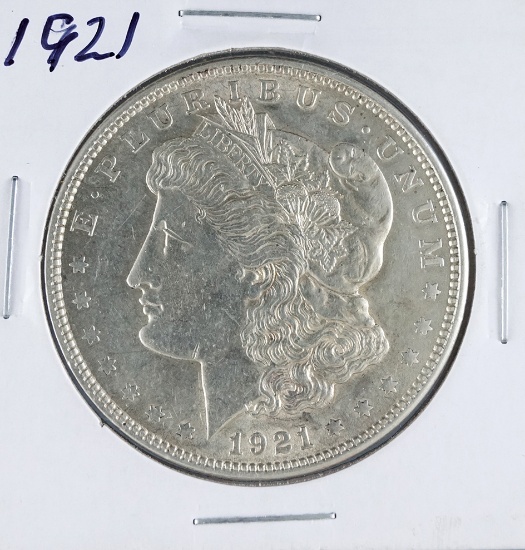 1921 Morgan Silver Dollar AU Details Cleaned