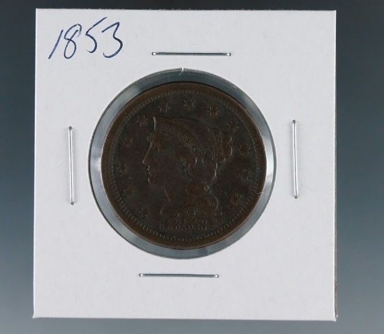 1853 US Large Cent VF