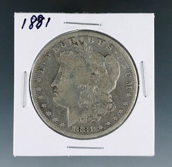 1881 Morgan Silver Dollar F Details Cleaned