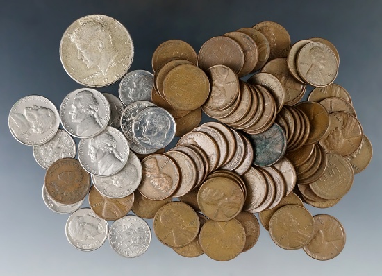 1902 Indian Cent G - 73 Asst. Wheat Cents G-XF, 1962-D Memorial VF & more - see description....