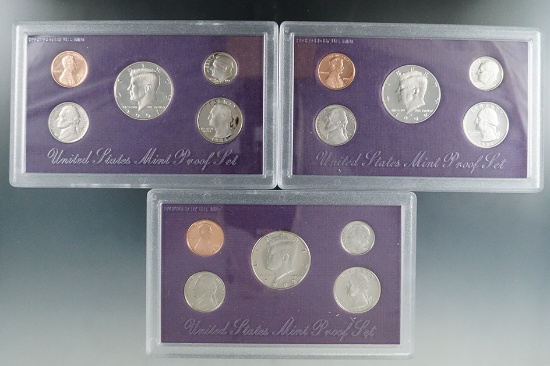 1991, 1992 and 1993 Proof Sets in Original Boxes