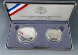 1991 Mount Rushmore Commemorative 2 Piece Proof Set Half Dollar and Silver Dollar - COA