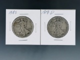 1918-D and 1918-S Walking Liberty Silver Half Dollars G-VG