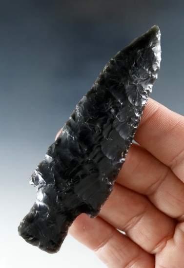 3 1/2" Obsidian Stemmed Knife found in the Great Basin, Central Oregon.