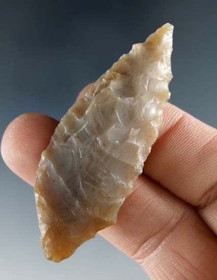 2 1/4" Cascade Shouldered Blade made from translucent Agate, found near the Columbia River.