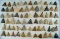 Large set of approximately 70 Mississippian Triangle arrowheads found in various locations.