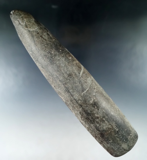 Large 10 3/4" Tapered Poll Celt found in Madison Co., Illinois. Comes with a Bennett COA.