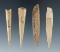 Set of four bone projectile points found in New York from the collection of Howdy Lang.