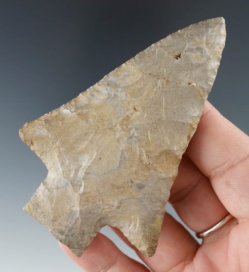 3 7/16" Genesee- Onondaga Flint found in Ontario Canada. Two small areas of restoration.