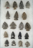 Group of 19 assorted flaked artifacts found in New York, largest is 2 1/8
