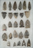 Group of 26 assorted New York arrowheads, a few have minor restoration. Largest is 2 3/16