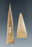 Pair of nicely fashioned Bone arrowheads found in New York from the collection of Howdy Lang.