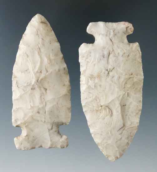 Pair of Flint Ridge Flint Archaic Sidenotch Knives in excellent condition. Auglaize and Erie Countie