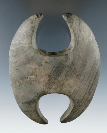 Sale Highlight! unrestored 4 3/8" x 3 7/16" Archaic Double Notched Ovate  Marion Co., Ohio. Pictured