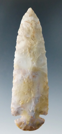 3 3/4" Archaic Dovetail made from beautiful tan, cream and purple Flint Ridge Flint, Miami Co., Ohio