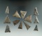 Group of 12 Triangular arrowheads found near Belfast, Allegheny Co., New York.