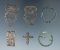 Set of six very nice metal Brooches and ornaments including a cross. 2 of the Brooches pictured!
