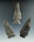 Set of three Flint knives found in New York, largest is 3