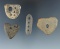 Set of four stone drilled pendants found in Allegheny County New York, largest is 1 1/2