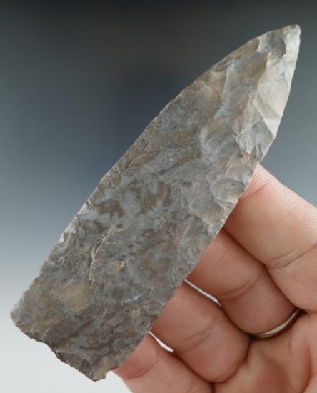 3 11/16" Triangular Knife made from attractive Onondaga Flint found in New York.