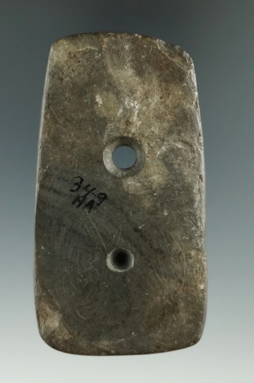 3 7/16" banded slate Pendant found in New York.