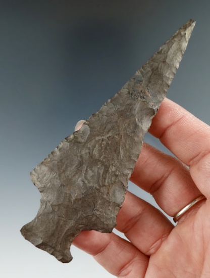 4 3/8" Ashtabula made from Esopus chert that is broken and glued at the midsection - New York.