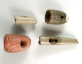 Nice set of four small tube and vasiform pipes found in New York, largest is 2 1/16