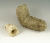 Pair of stone pipe preforms found in New York, largest is 4 5/8