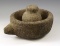 Zoomorphic Effigy Mortar/Bowl found with a handled Pestl, Josephine Co., Oregon.